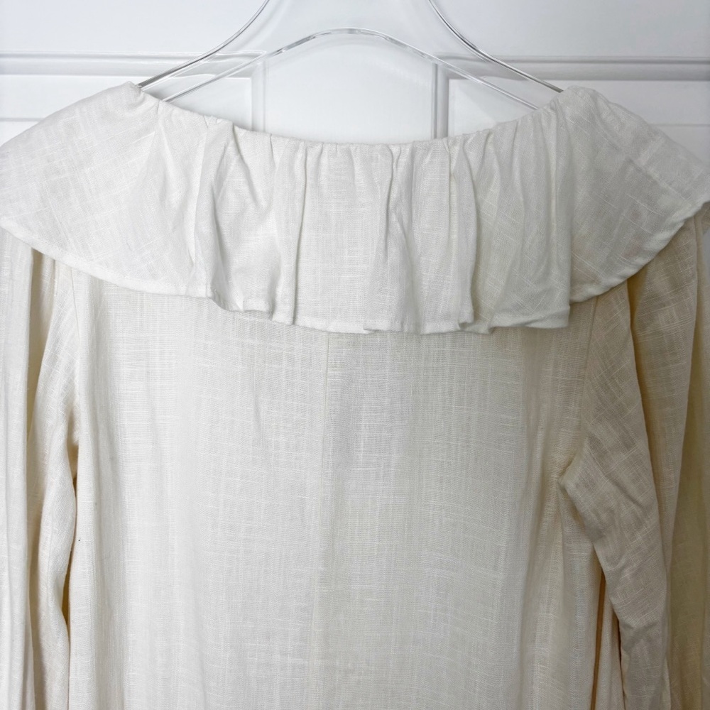 Anthropologie Porridge Ivory Ruffle Long Sleeve Dress - Picture 6 of 13